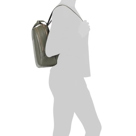 RADLEY LONDON Dark Olive Leather Dukes Place Medium Zip Around Backpack - Picture 2 of 2